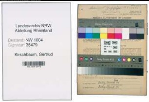 Entnazifizierung Gertrud Kirschbaum , geb. 30.06.1898 (Einzelhaendlerin)