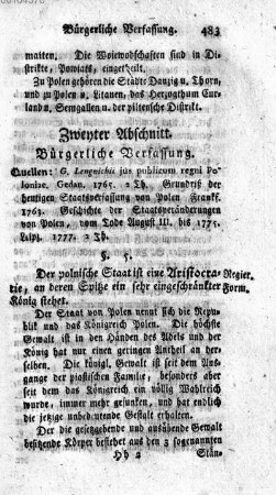 Zweyter Abschnitt. Buergerliche Verfassung