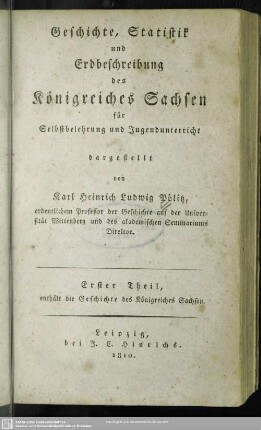 1: Geschichte des Königreiches Sachsen