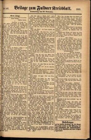 Zweite Ausgabe vom Donnerstag, den 29. November 1900.