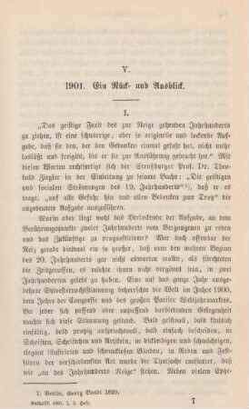 97-103 1901 : ein Rück- und Ausblick