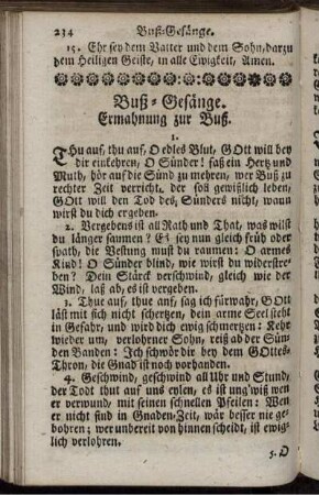 Buß-Gesänge. Ermahnung zur Buß.