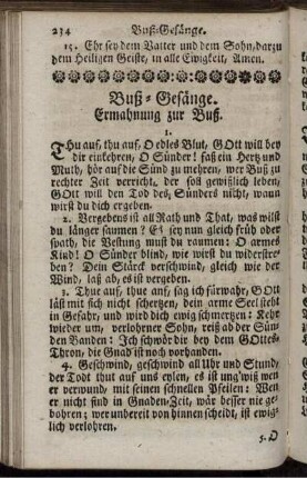 Buß-Gesänge. Ermahnung zur Buß.