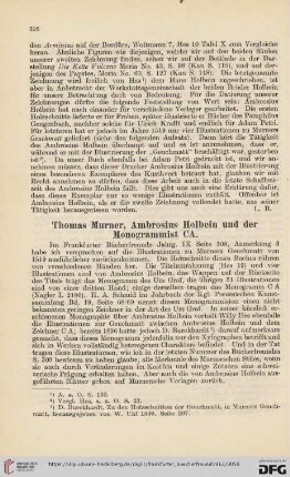 Thomas Murner, Ambrosius Holbein und deer Monogrammist CA