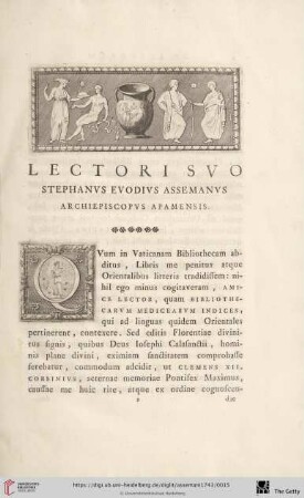 Lectori svo Stephanvs Evodivs Assemanvs