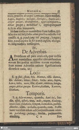 IV. De Adverbiis