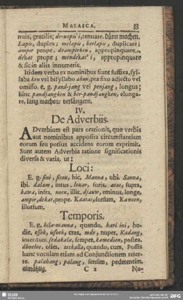 IV. De Adverbiis