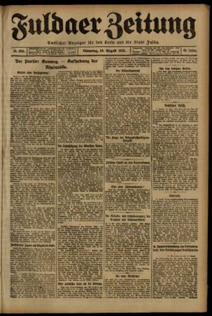 Ausgabe vom Dienstag, den 16. August 1921.
