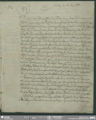 Eigenh. Brief von Karl August Moritz Schlegel an August Wilhelm von Schlegel, Harburg, 18.12.1818