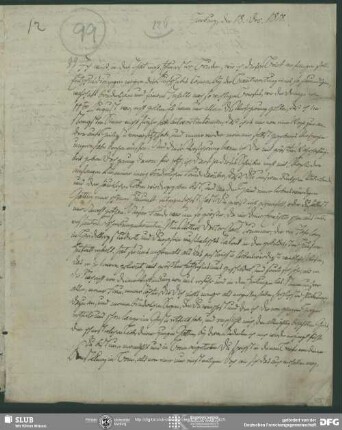 Eigenh. Brief von Karl August Moritz Schlegel an August Wilhelm von Schlegel, Harburg, 18.12.1818