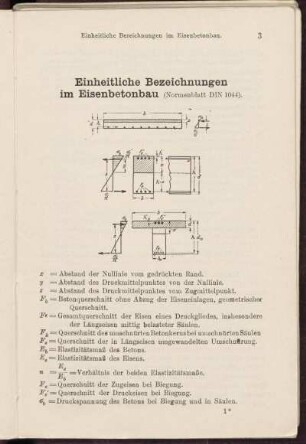 Einheitliche Bezeichnungen im Eisenbetonbau