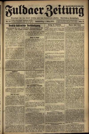 Erste Ausgabe vom Donnerstag, den 03. März 1932.
