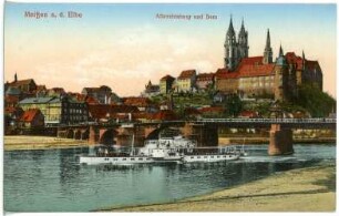 Meißen. Albrechtsburg u. Dom - Elbe m. Dampfer Pirna