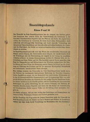 Staatsbürgerkunde