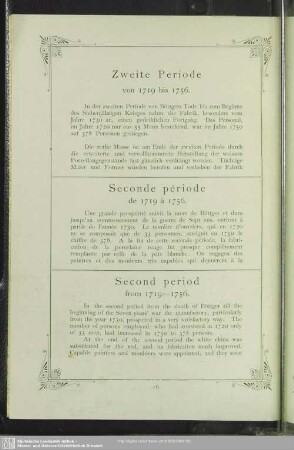 Zweite Periode von 1719 bis 1756