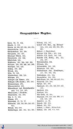 Geographisches Register.