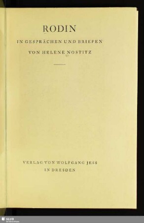 Rodin in Gesprächen und Briefen