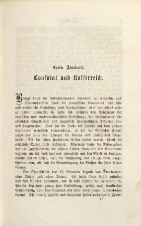 Grundsteine einer allgemeinen Culturgeschichte der neuesten Zeit, 1. Die Zeit des 1. Kaiserreichs