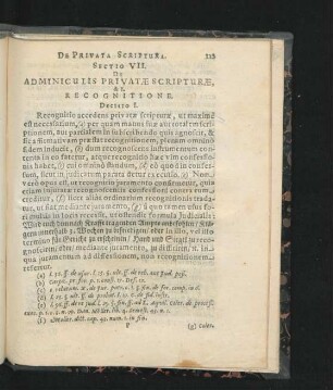 Sectio VII. De Adminiculis Privatae Scripturae, & Recognitione.