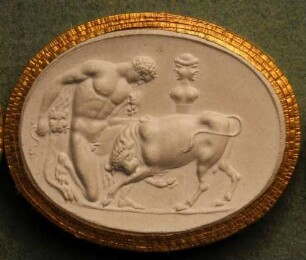 Herkules bändigt den kretischen Stier (Daktyliothek, Erstes Mythologisches Tausend)