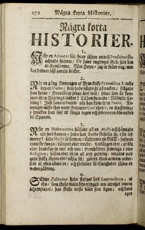 Några korta Historier. / Einig kurtze Historien.