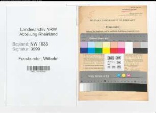 Entnazifizierung Wilhelm Fassbender , geb. 06.12.1912 (Schlosser)