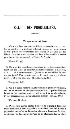 Calcul des Probabilités.