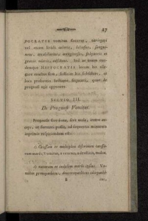 Sectio III. De Prognosi Vomitus.
