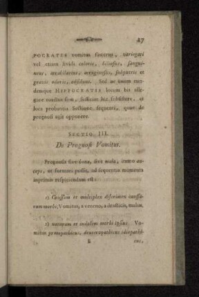 Sectio III. De Prognosi Vomitus.