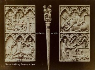Musée de Cluny. Panneaux en ivoire. Style à écrire, XIV. e siècle.