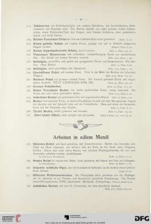 Arbeiten in edlem Metall (Nr. 728-764)