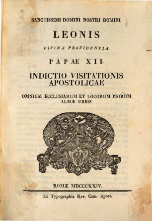 Indictio visitationis apostolicae omnium ecclesiarum et locorum piorum almae Urbis