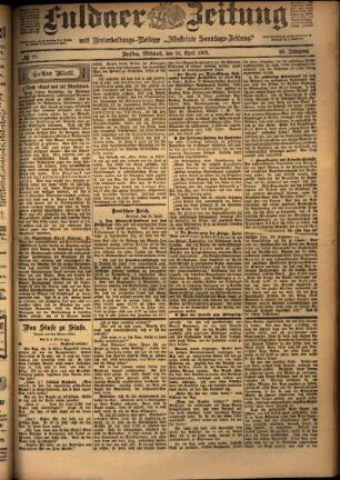Erste Ausgabe vom Mittwoch, den 24. April 1901.