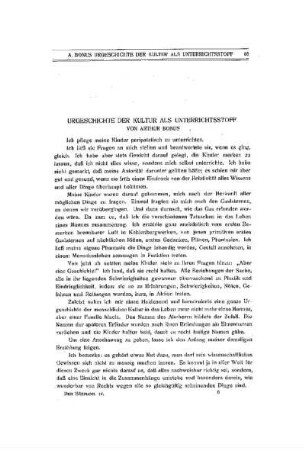 Urgeschichte der Kultur als Unterrichtsstoff