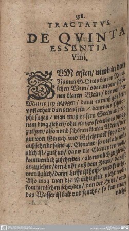 TRACTATUS DE QUINTA ESSENTIA Vini.