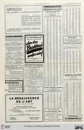 Nr. 24 (14. Jun. 1931), S. 8: Preisberichte