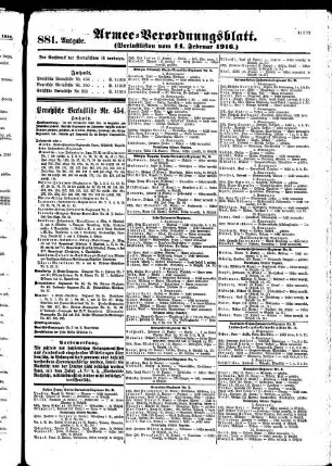 881. Ausgabe. Montag, 14. Februar 1916