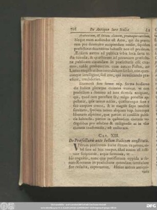 Cap. XIII. De Praefecturis ante bellum Italicum constitutis.