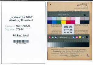 Entnazifizierung Josef Hinkes, geb. 26.11.1877 (Monteur)