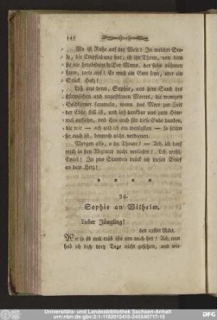 34. Sophie an Wilhelm. den 23sten März.