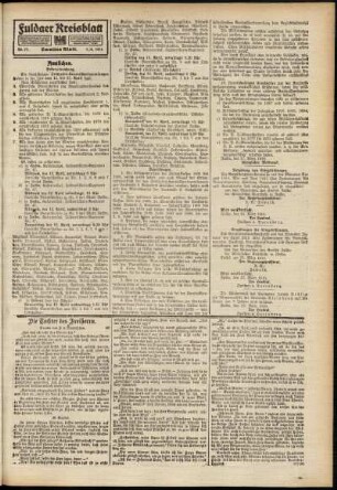 Zweite Ausgabe vom Samstag, den 01. April 1916.