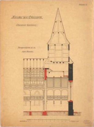 Dolmetsch, Heinrich; Oberrot; Ev. Pfarrkirche, Restaurierung - Nordseite (Längsschnitt)