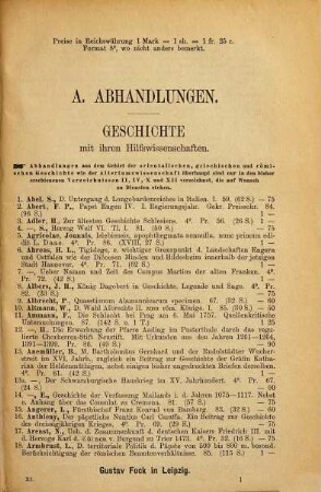 Lager-Verzeichnis ..., 11. Geschichte : mit ihren Hilfswissenschaften ; Anhang: Kunstgeschichte ; Geographie; Länder- und Völkerkunde, Reisen, Anthropologie ... ; ausgegeben: 1. Dezember 1887
