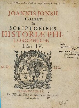 Joannis Jonsii Holsati De Scriptoribus Historiæ Philosophicæ Libri IV.