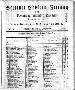 No. 19, 5. November 1831