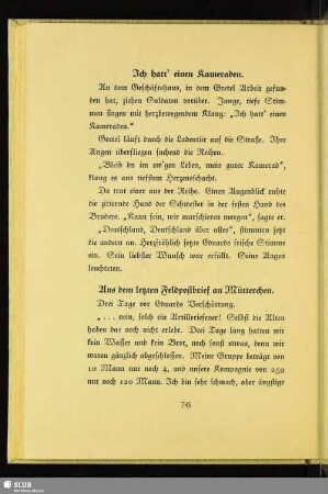 Aus dem letzten Feldpostbrief an Mütterchen