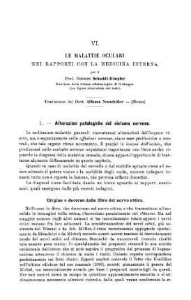 VI. Le Malattie Oculari Nei Loro Rapporti Con La Medicima Interna