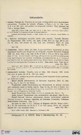 Inkunabeln (Nr. 1-31)