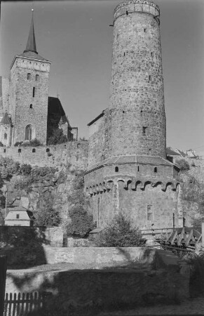 Bautzen. Alte Wasserkunst und Michaeliskirche