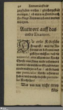 Antwort auff das ander Examen
